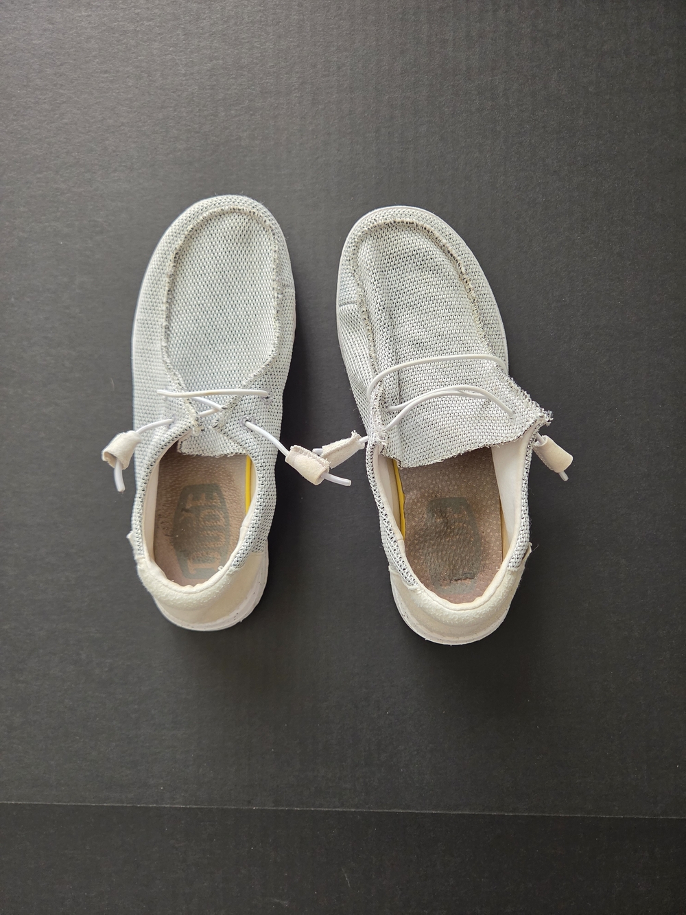 Hey Dude Wendy Sox Stone White Grey Slip-On Shoes Size 7